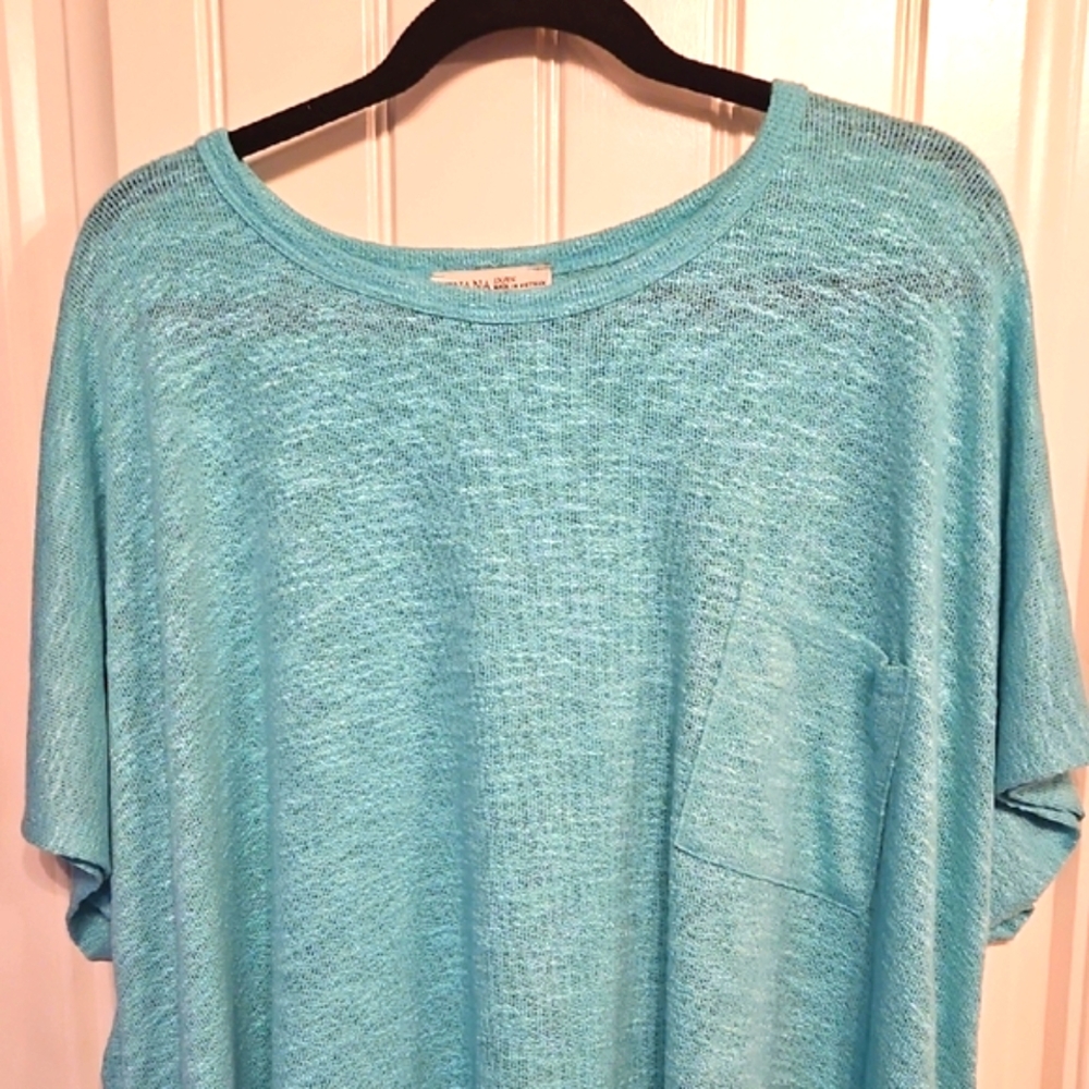 Zenana Outfitters Plus Size Relaxed Fit Teal Top
